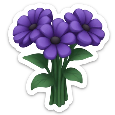Dark purple flower bouquet sticker