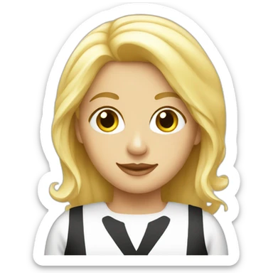 Blonde lady with waiter dress sticker