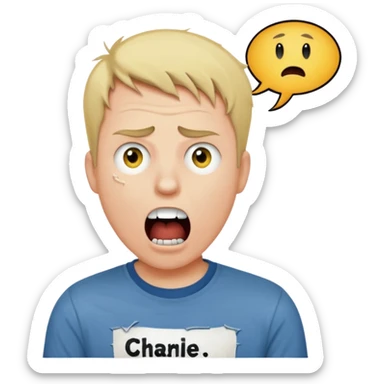 someone screaming charlie charlie kirky in a text bubble sticker