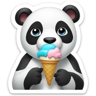 Panda eating ice cream sticker
