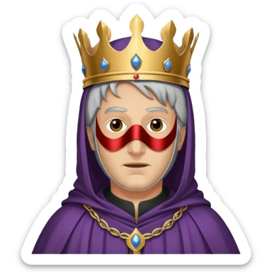 King Baldwin IV of Jerusalem wearing a metal mask and royal robes sticker