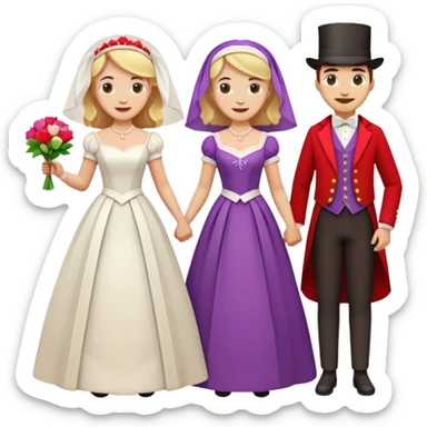 marriage low poly historical WHITE PEOPL sticker