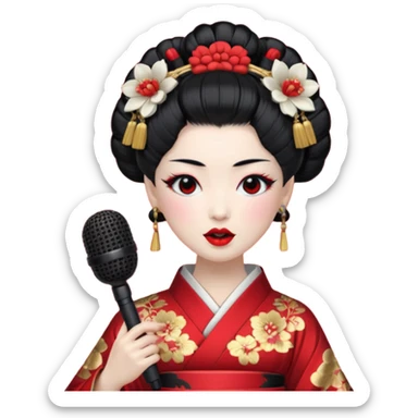 geisha singing with micro sticker