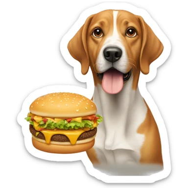 dog eating macdonalds sticker