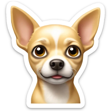 blonde chihuahua emoji., in the distinct 3D iOS style emoji style, transparent background. sticker