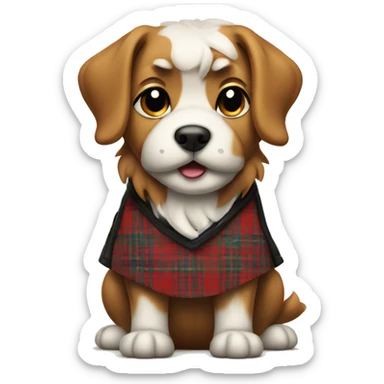 Dog wearing Tartan kilt sticker