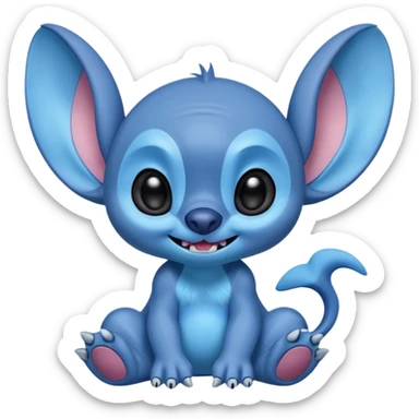 Stitch the blue alien from Lilo & Stitch in a mischievous pose sticker