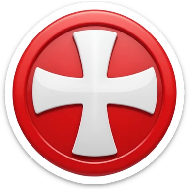 Red circular cross icon, white X(wrong) symbol in center, glossy 3D button style, smooth surface, soft shadow, minimal design, centered composition, high resolution sticker
