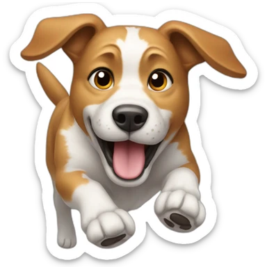 A dog that comes running in front  sticker