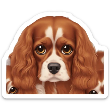Ruby colored cavalier King Charles spaniel sticker