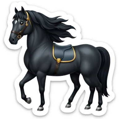 Black freesian horse with kind eyes sticker