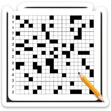 part of a newspaper crossword sticker