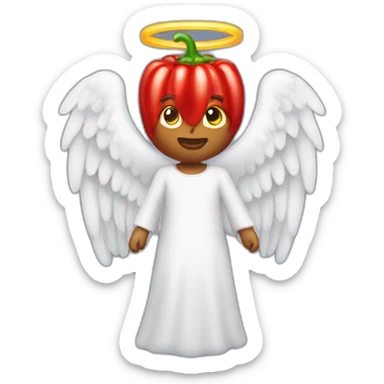A spicy pepper wearing an angel halo. Not an angel. A pepper wearing a halo. sticker