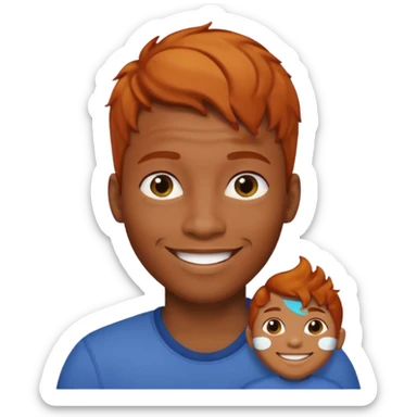 gay Black man with ginger hair, smiling sticker
