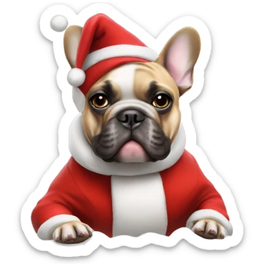 French bulldog in Santa costume sticker