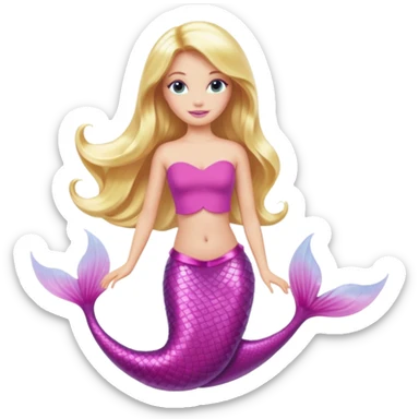 barbie merliah summers with a pink mermaid tail sticker