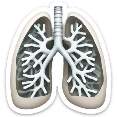 Lungs with tubes goout of the top sticker