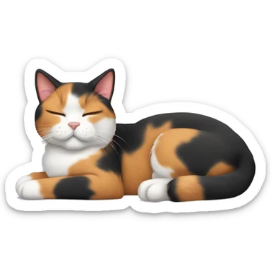 Calico cat napping  sticker