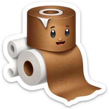 Poop on toilet paper sticker