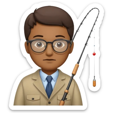 Accountant who wears glasses and loves fishing sticker