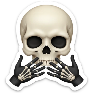Skull face joining hands sticker