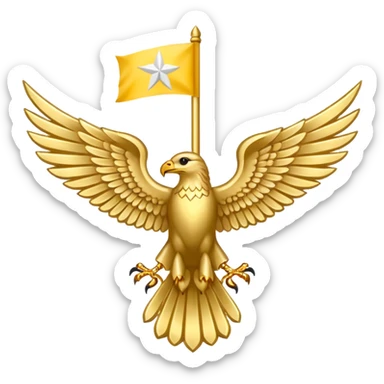 Faravahar Gold with white flag as a background sticker