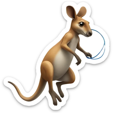 A kangaroo jump roping sticker