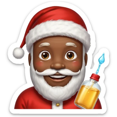 black Santa with baby oil sticker