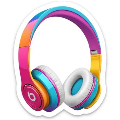 colorful Beats headphones sticker