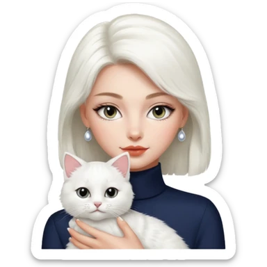 Dior model with pet cat sticker