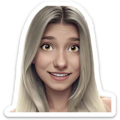 smiling girl with blonde hair sticker