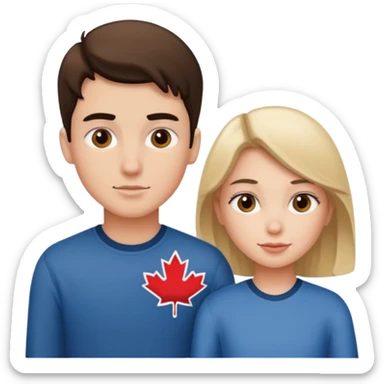 American boy Canadian girl  sticker