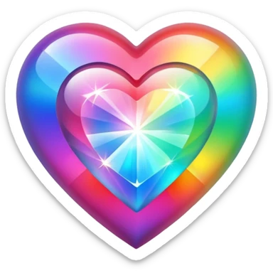heart with a prism effect sticker