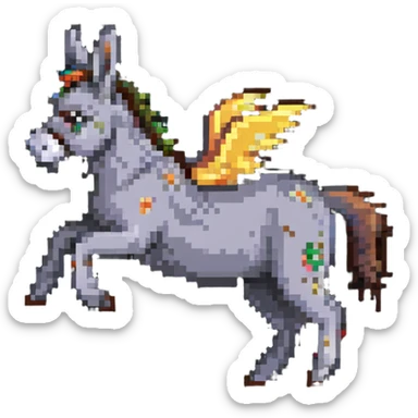 donkey flying in the air sticker