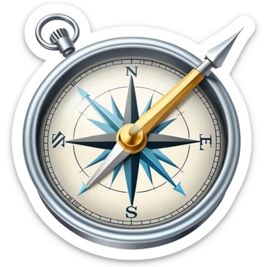 Compass with needle sticker