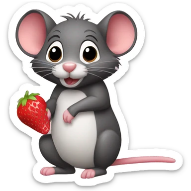 ratón y fresa sticker