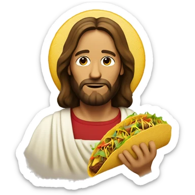 Jesus Christ with a taco sticker