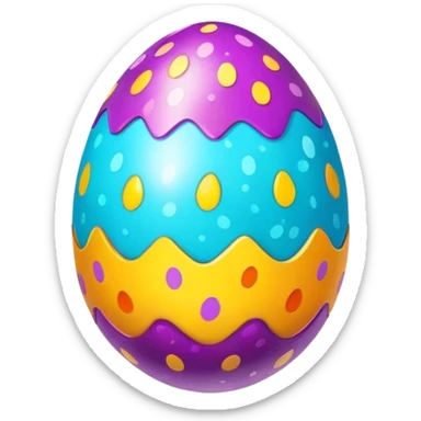 Colorful decorated Easter egg sticker