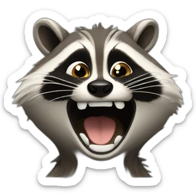 Smoking raccoon laughs with tears sticker