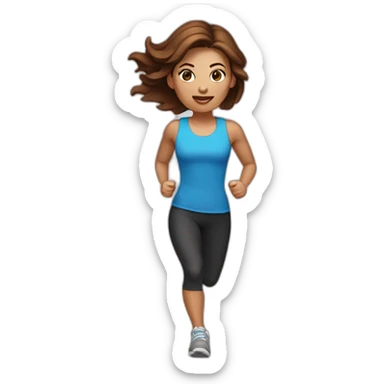 running white skin woman, brown hair sticker