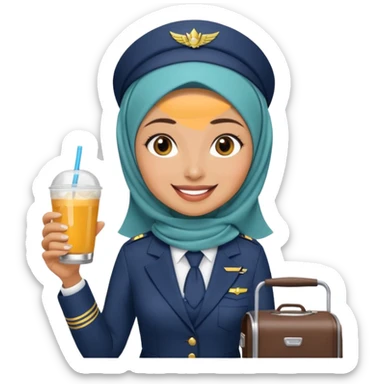 Hijabi flight attendant sticker