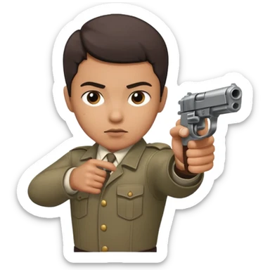 un personne qui tire avec un pistolet  sticker
