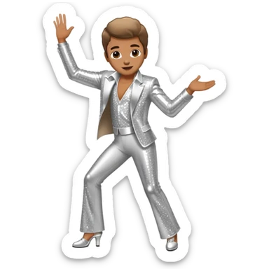 dancing person in disco outfit sticker