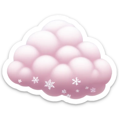 Pink cloud with snow and snowflakes sticker