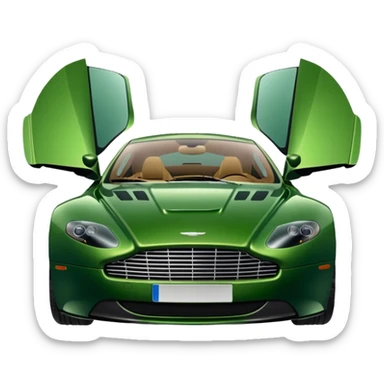 green aston martin doors open sticker
