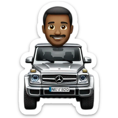 man-driving-black-mercedes-benz-G-Class-dubai sticker