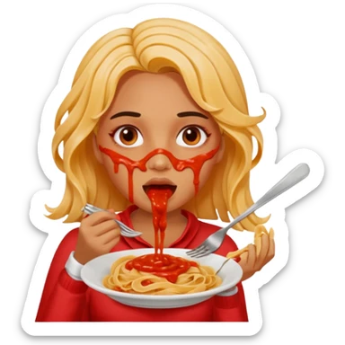 the woman who eats pasta sticker