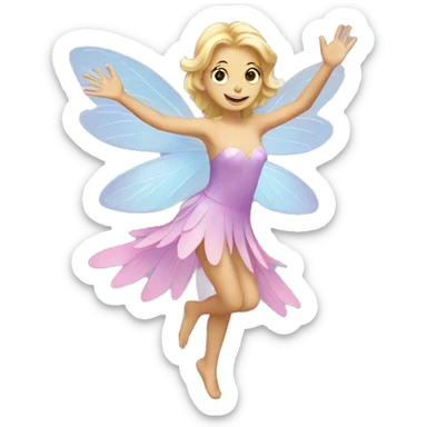 waving fairy sticker