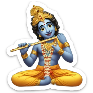 Lord Krishna with flute sticker