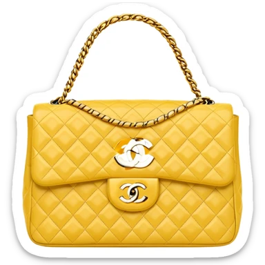 chanel light yellow bag sticker